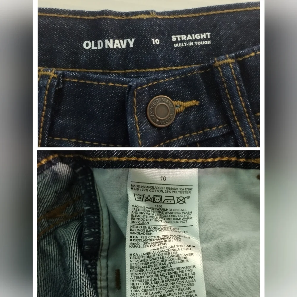 Old Navy Jeans Boys Built Tough Size 10 Straight Dark Wash